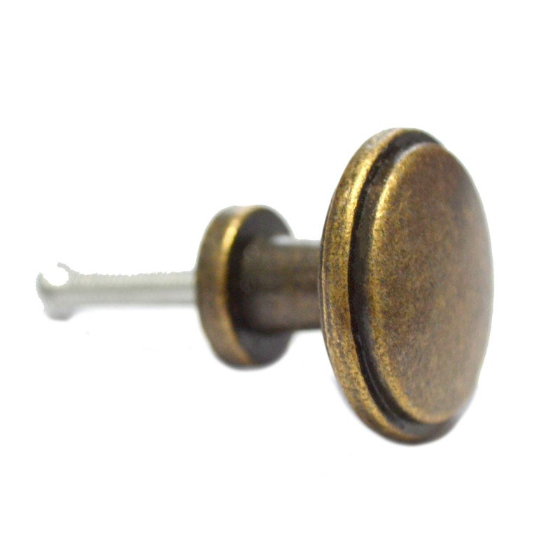 MYS 8 Pcs Round Bronze Knobs Antique Drawer Handles Vintage Decorative Floral Pulls Single Hole for Cabinet Cupboard Dresser Wooden Case Jewelry Box Chest (Dia:1", Height:7/8") - Image 3